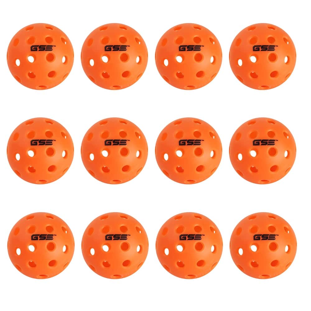 GSE™ 12-Pack Outdoor Pickleball Balls Set. Standard 40 Holes Pickleball Ball Meet USAPA Standard