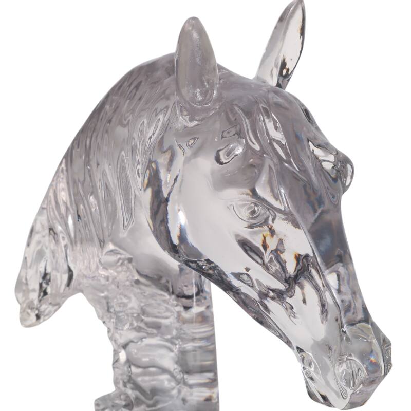 Resin Horse Sculpture with Crystal Base Figurine Accent - 10" Clear - 6" x 3.5" x 9.5"