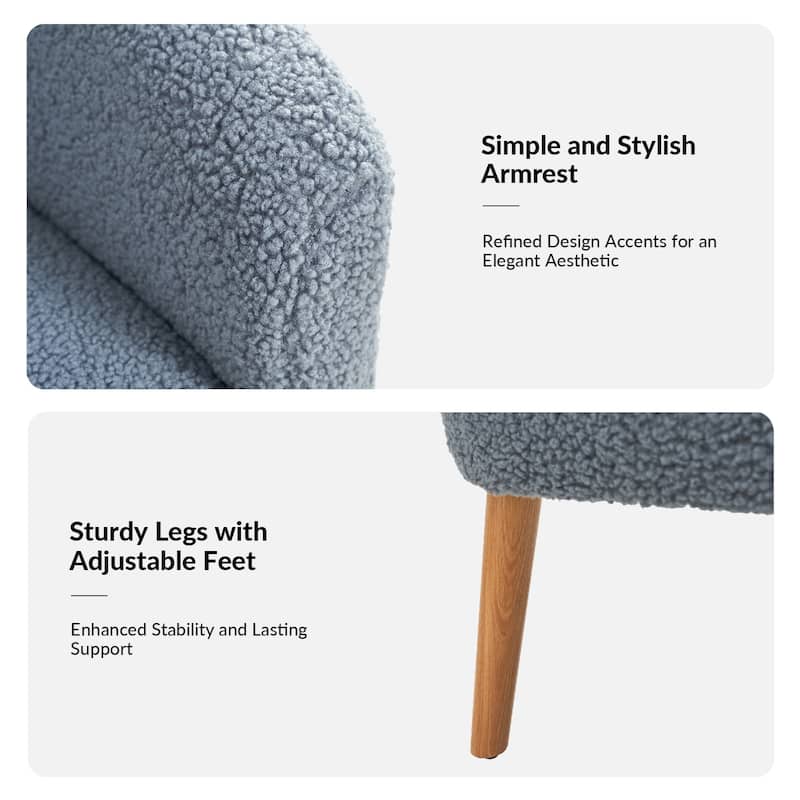 Sheila Modern 30"W Boucle Armchair with Solid Wood Legs Set of 2 by HULALA HOME