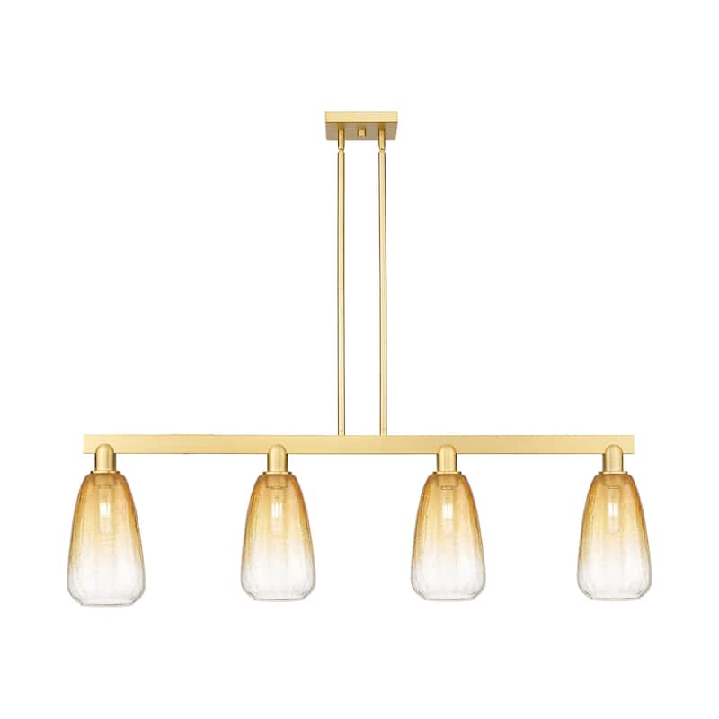 Innovations Lighting 716-4I-8-46 Brookhaven Almond Linear Brookhaven - Satin Gold / Amber