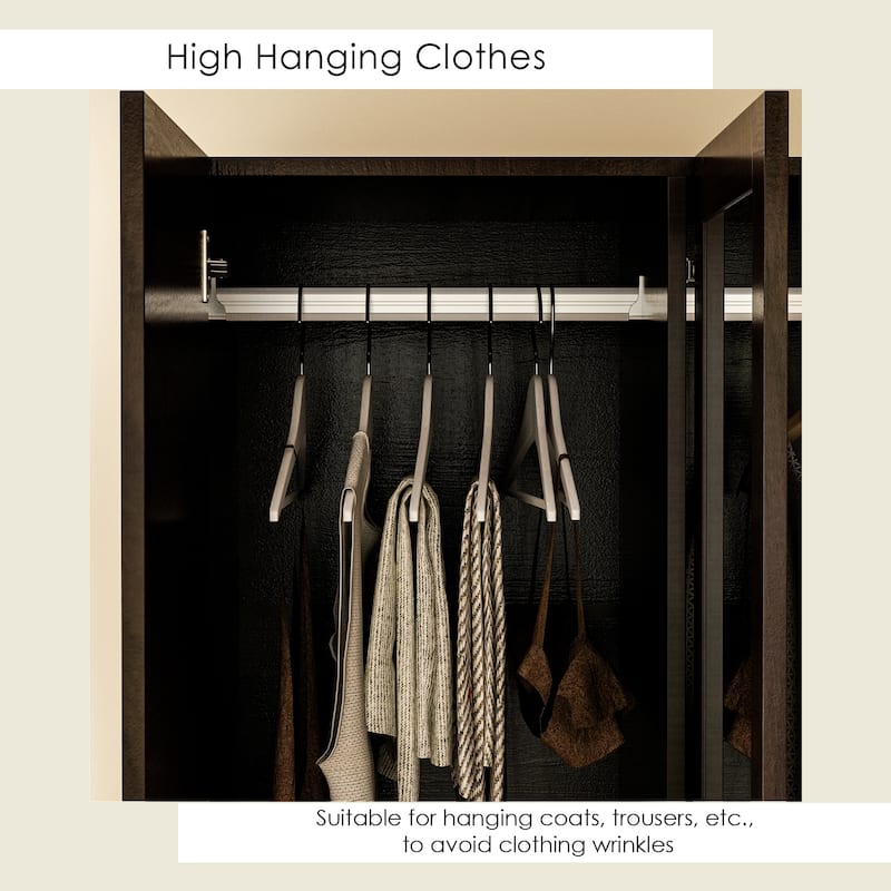 4 Door Wardrobe Large Storage Cabinet Armoire with Mirror and 2 Drawer
