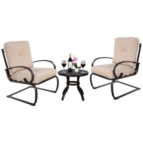 Shop Costway 3 Pcs Outdoor Bistro Patio Dining Set Round ...