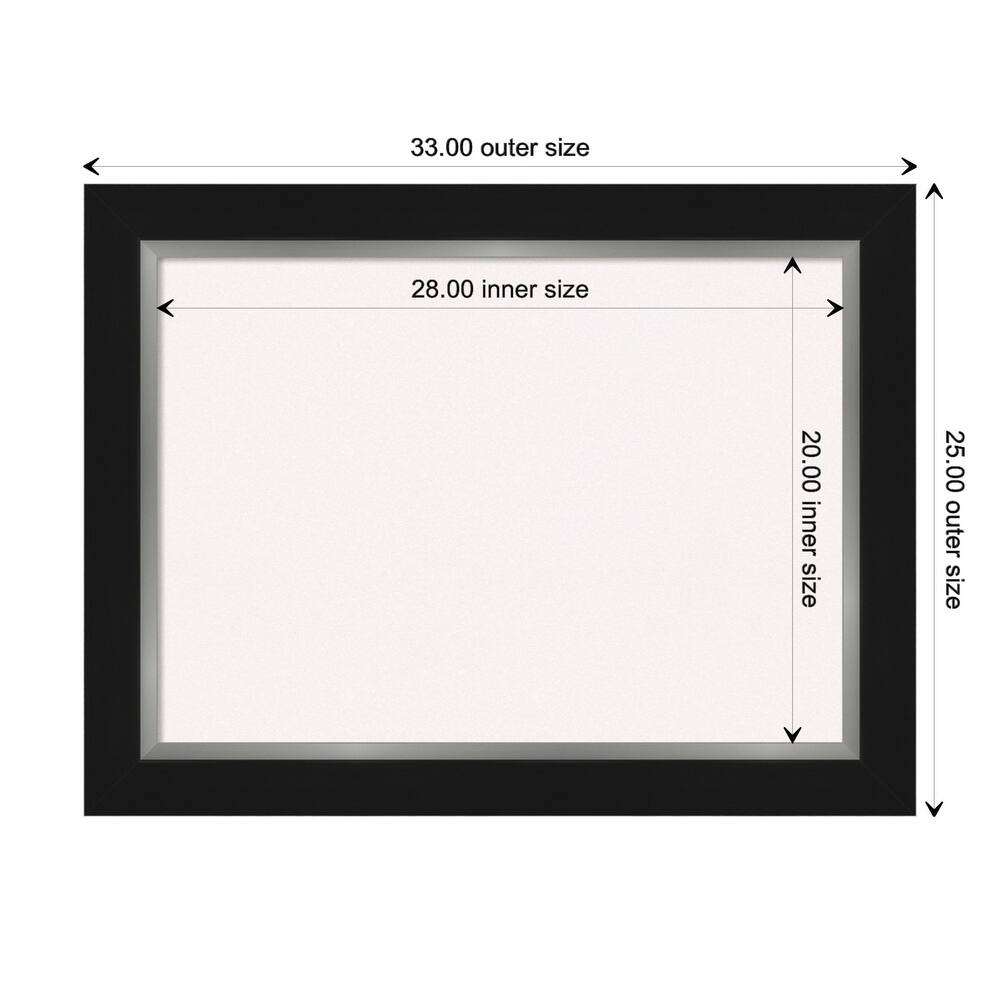 Eva Black Silver Framed White Corkboard Bulletin Board