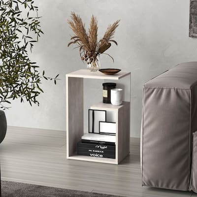 25" Multi-functional Design, High 3-Tier Shelf Side Table For Living Room