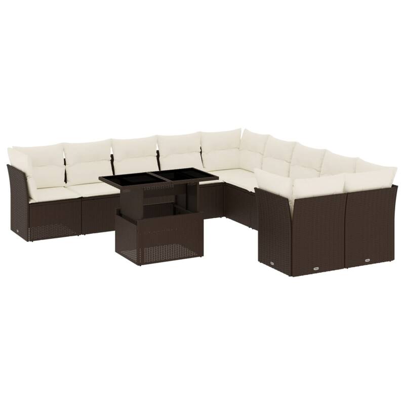 11 Piece Garden Sofa Set with Cushions - 21.7 x 39.4 x 28.7 in