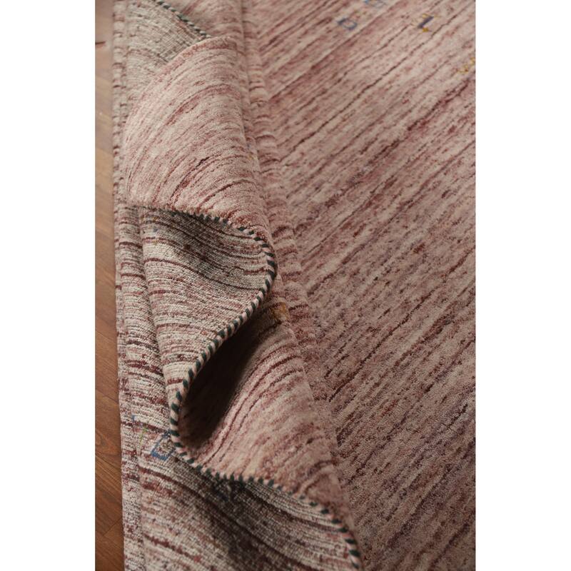 Hand Knotted Oriental 100% Wool Carpet Tribal Animal Pictorial Multi-Colored Gabbeh Area Rug - 10' 9'' X 7' 9''