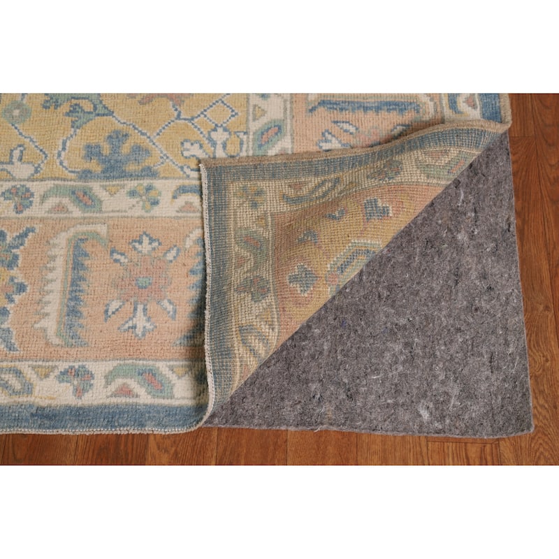 Hand Knotted Oriental 100% Wool Carpet Transitional Medallion Navy Blue & Blues Oushak Area Rug - 10' 1'' X 8' 3''