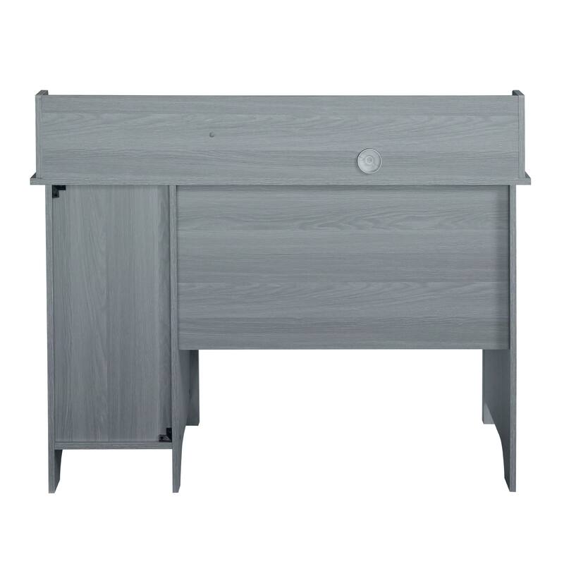 Modern Classic Writing Desk with Storage Hutch, Pullout Drawer, and Organizational Shelves for Home Office