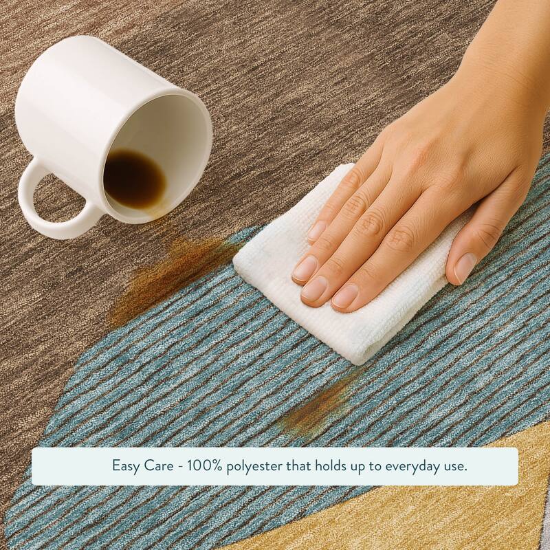 Machine Washable Indoor/ Outdoor Modern Dacono Chantille Rug