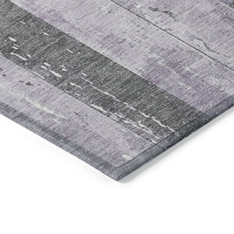 HomeRoots Striped Transitional Rectangle Outdoor Rug