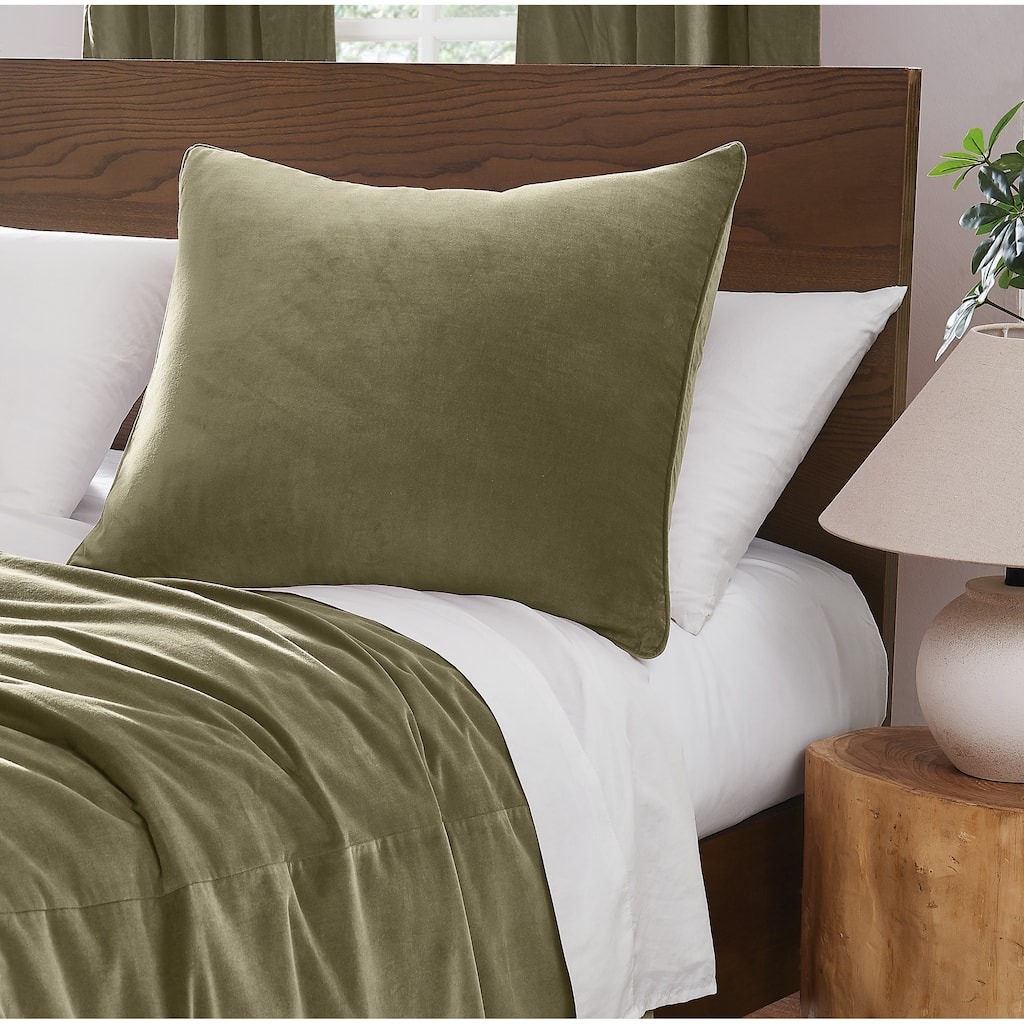 Brooklyn Loom Matte Cotton Velvet Euro Sham - Cover Only