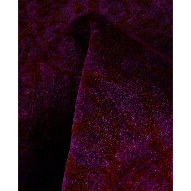 Overdyed One-of-a-Kind Hand-Knotted Area Rug - Purple - 2' 8" x 18' 5"