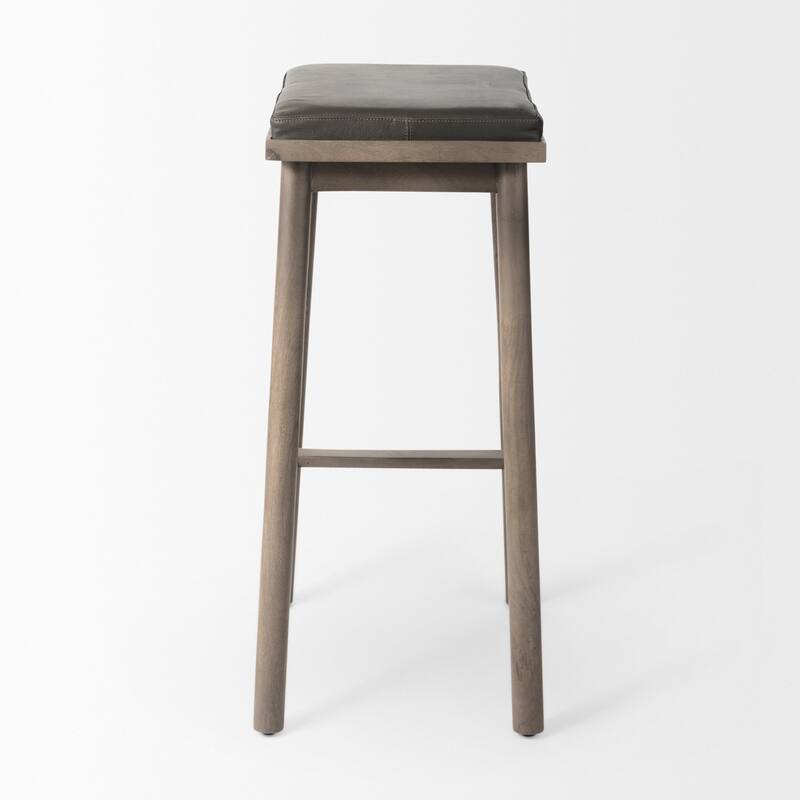 Eliza Leather Seat & Wood Frame Counter/Bar Stool