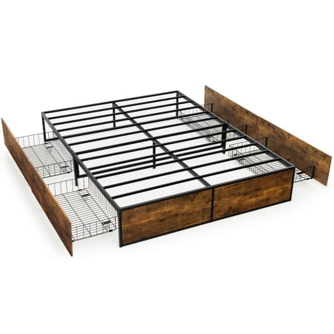Metal Bed Frame with 4 Drawers - Full