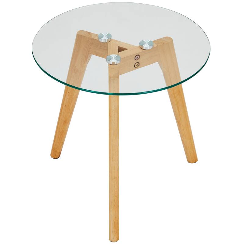 Set of Two Mixed Material Mid-Century Modern Glass Nesting Tables