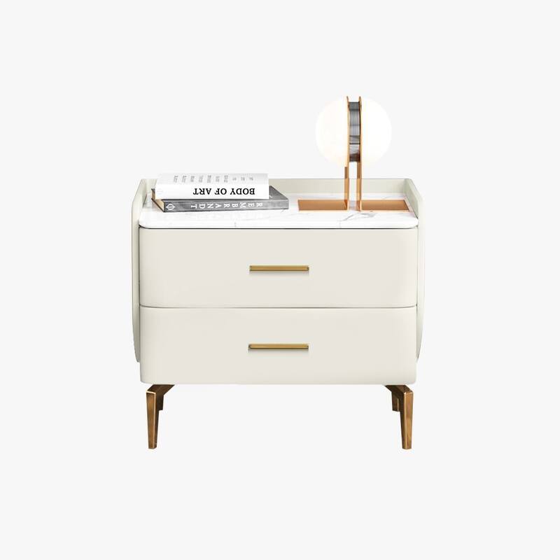 20" Modern Bedroom Nightstand with 2 Drawers, Bedside End Tables