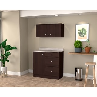 Ambrossia 2 pc Break Room Cabinet Storage System by Inval - Bed Bath ...