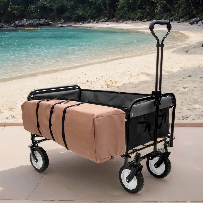 360lb Foldable Wagon with Straps & 3 Liner Bags - Beach & Utility Cart