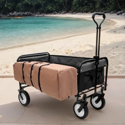360lb Foldable Wagon with Straps & 3 Liner Bags - Beach & Utility Cart