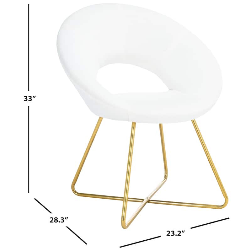 SAFAVIEH Elena Modern Velvet Accent Chair - 23.2" W x 28.3" L x 33" H - 23Wx28Dx33H
