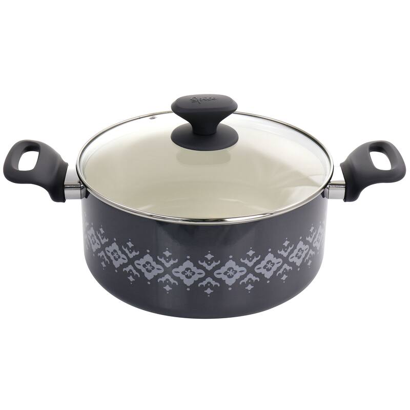 Spice by Tia Mowry Savory Saffron 7Pc Aluminum Cookware Set Grey