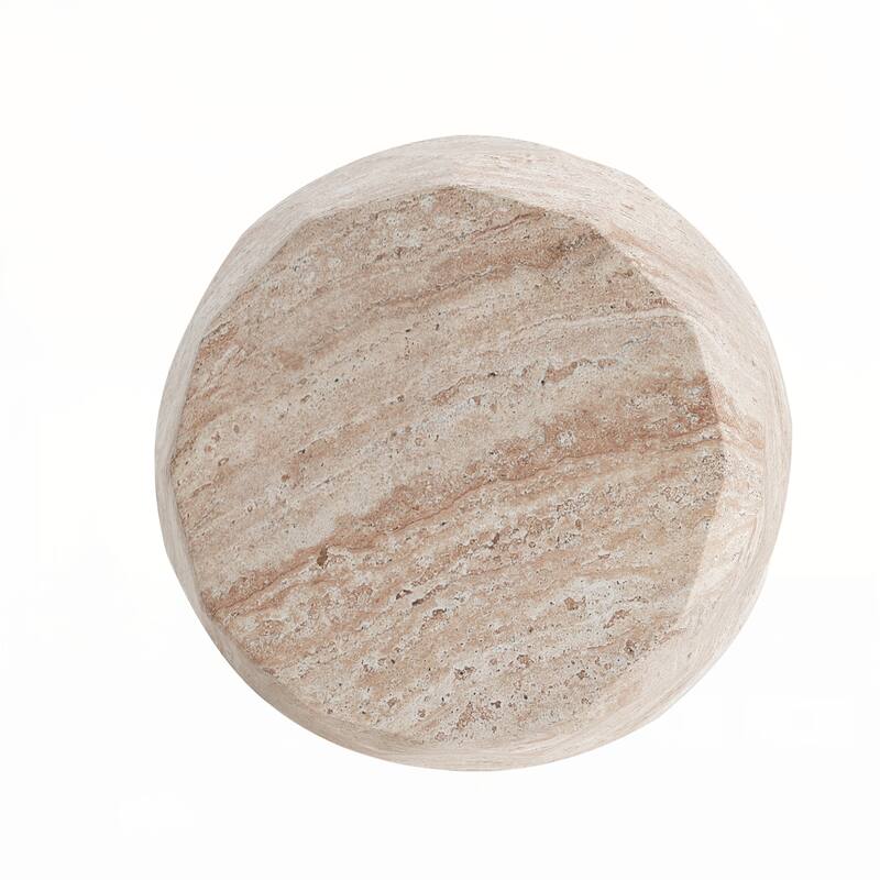 Outdoor/Indoor Lightweight Concrete Side Table,Travertine Finish