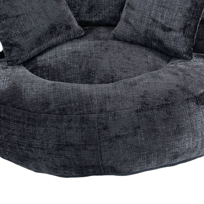 Comfort Lounger High Back Bean Bag Chair Couch With Three Pillows