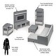 preview thumbnail 3 of 5, Badger Basket Media Room Furniture Set for 18 inch Dolls - Gray/White