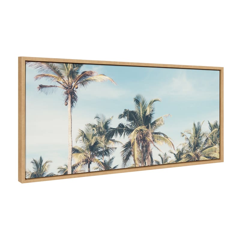 Kate and Laurel Sylvie Coco Palm Frame Canvas by Creative Bunch Studio - Natural