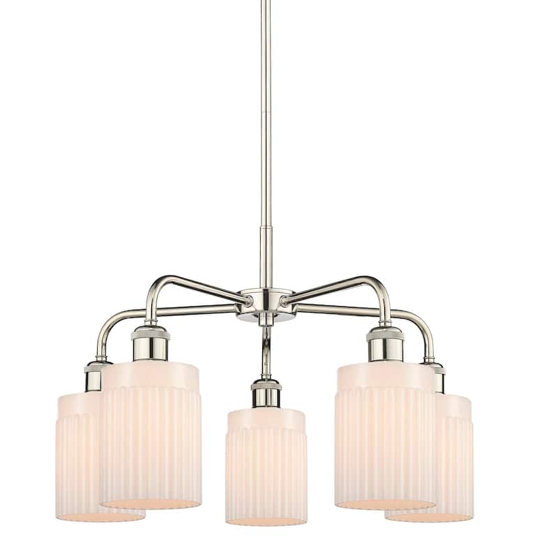 Innovations Lighting 516-5CR-15-23 Hadley Chandelier Hadley 5 Light - Polished Nickel / Matte White