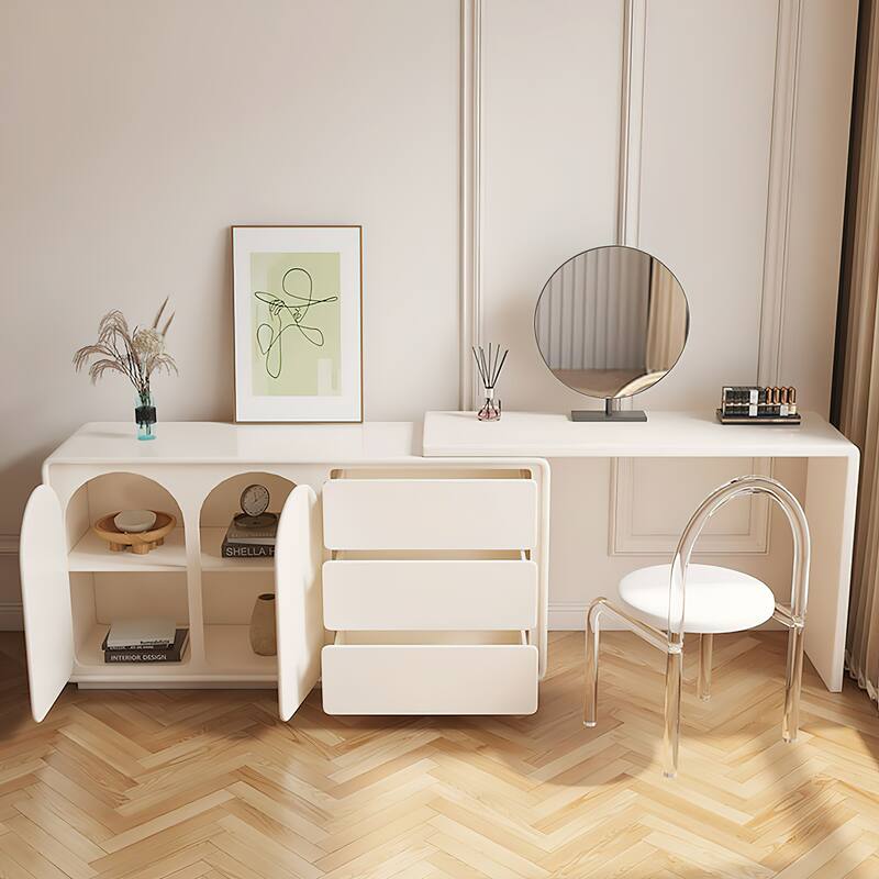 Extendable Large Storage Cream Versatile Modern Makeup Vanities
