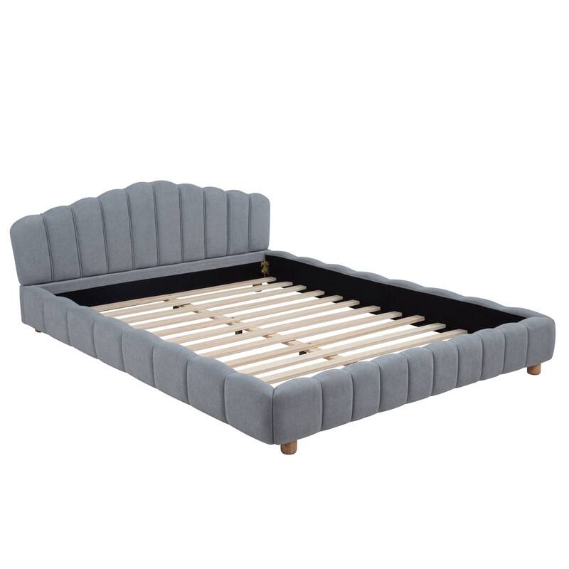 Best Master Furniture Tranquil Retreat Velvet Upholstered Platform Bed
