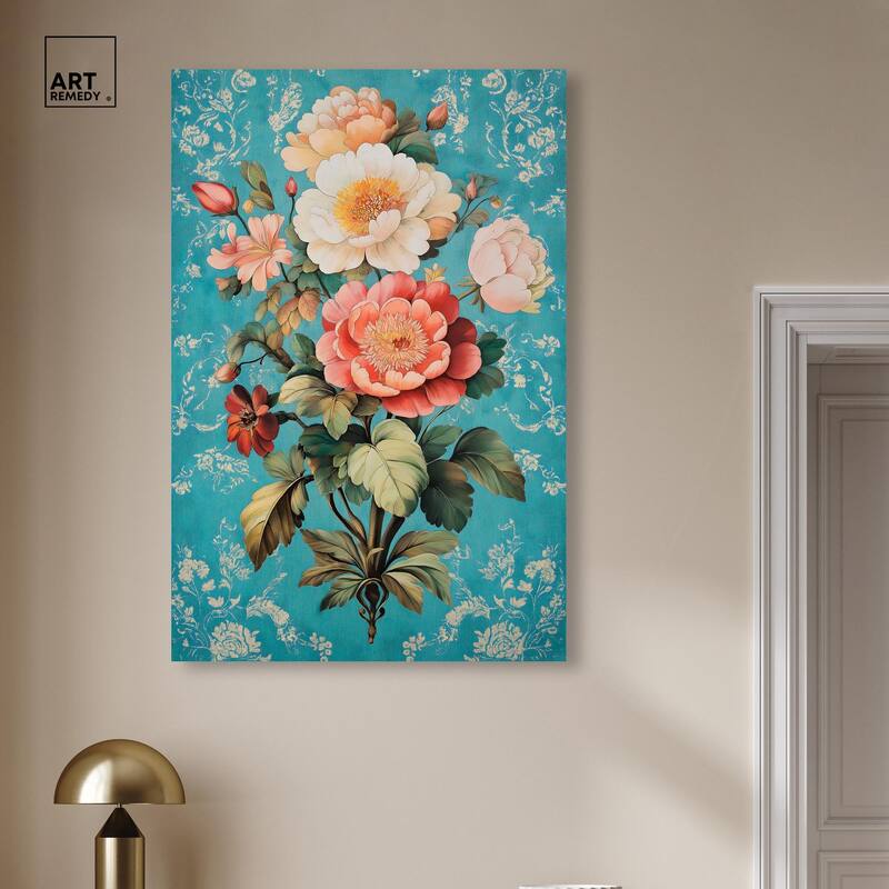Floral Azure Ascent II Canvas by Art Remedy, Gallery Wrapped