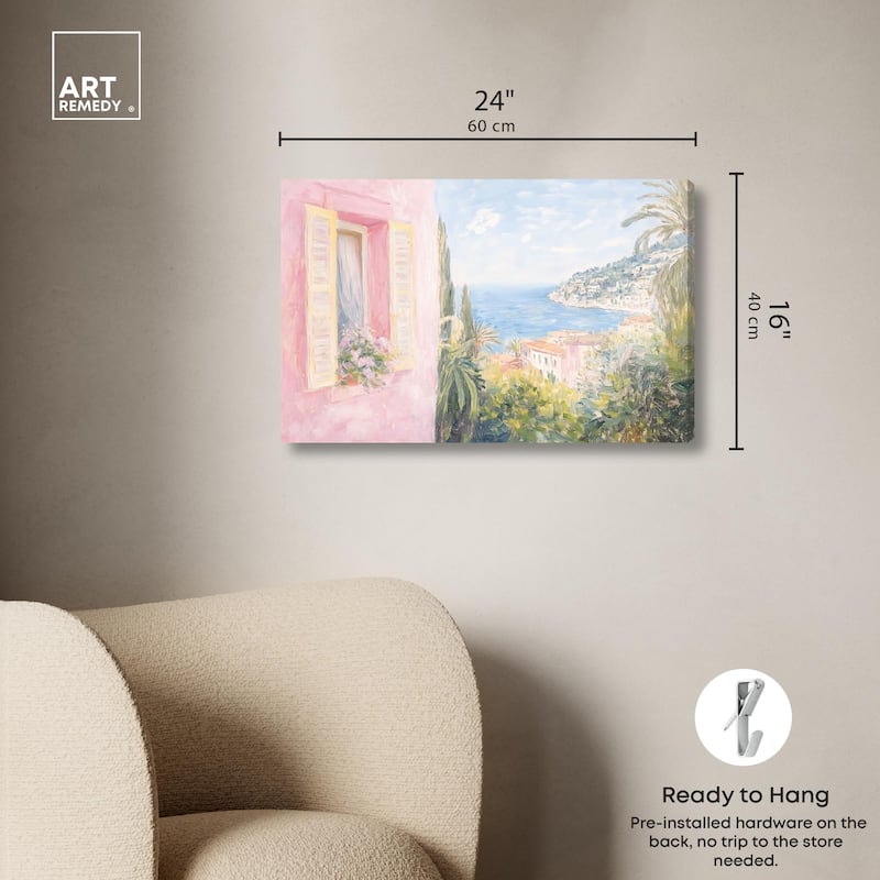Mediterranean Pink Canvas by Art Remedy, Gallery Wrapped