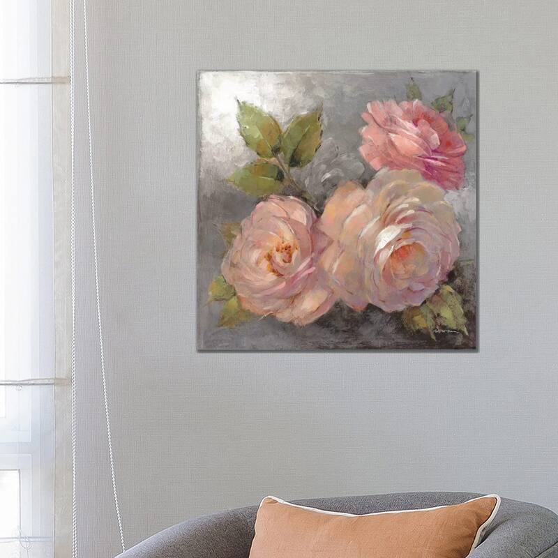 iCanvas "Roses On Gray II" by Peter McGowan Canvas Print
