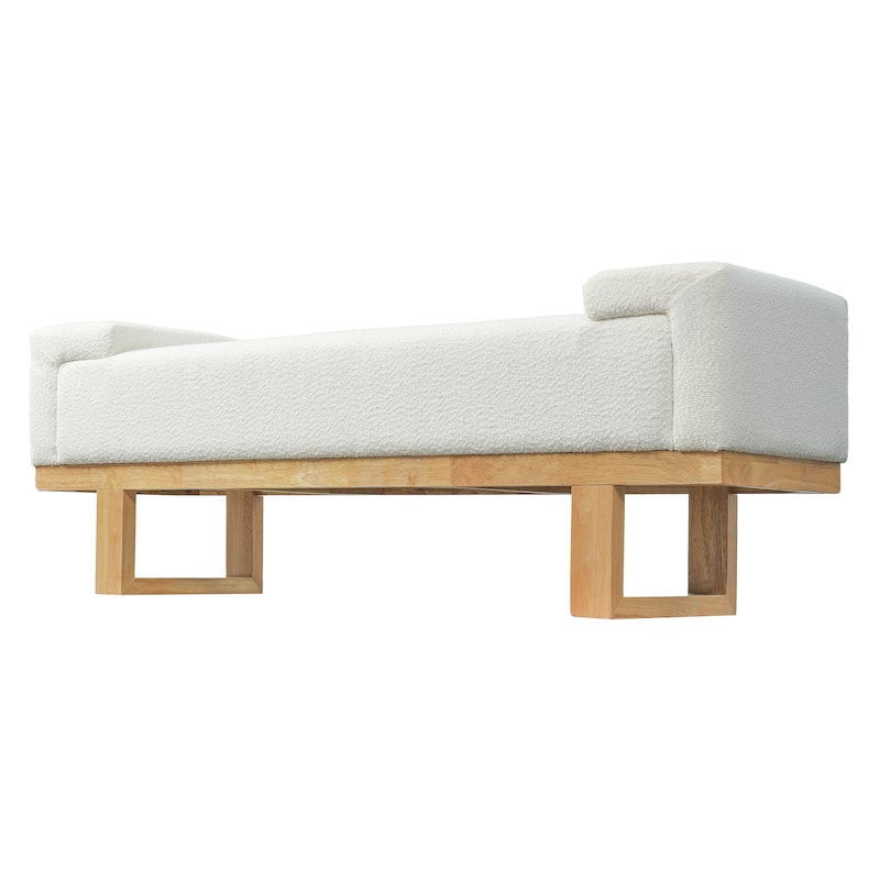 Christopher Knight Home - Modern Upholstered Ottoman Bench with Rubberwood Legs