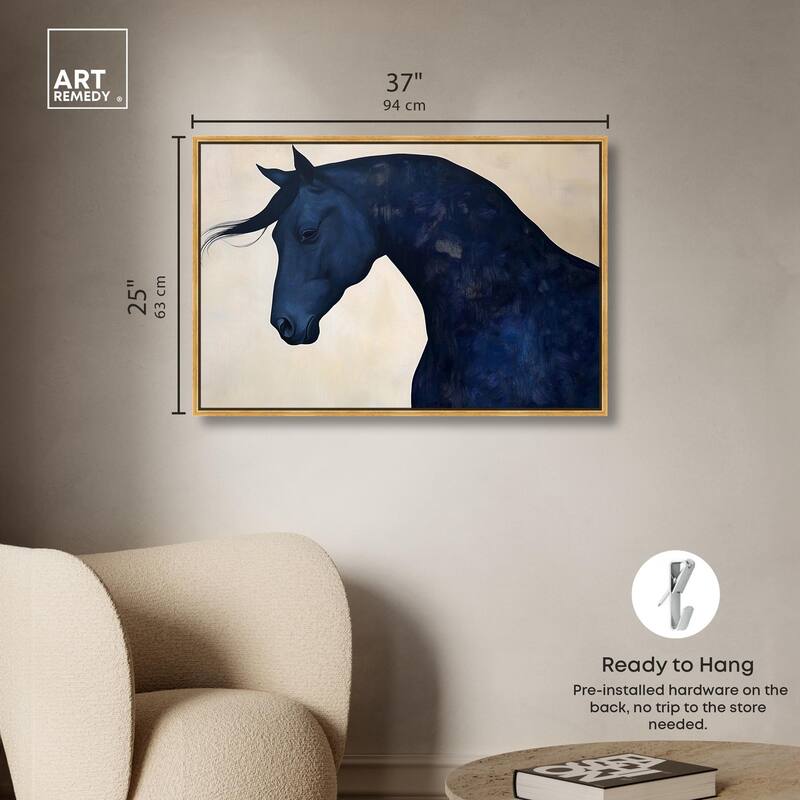 Blue Horse I Canvas by Art Remedy