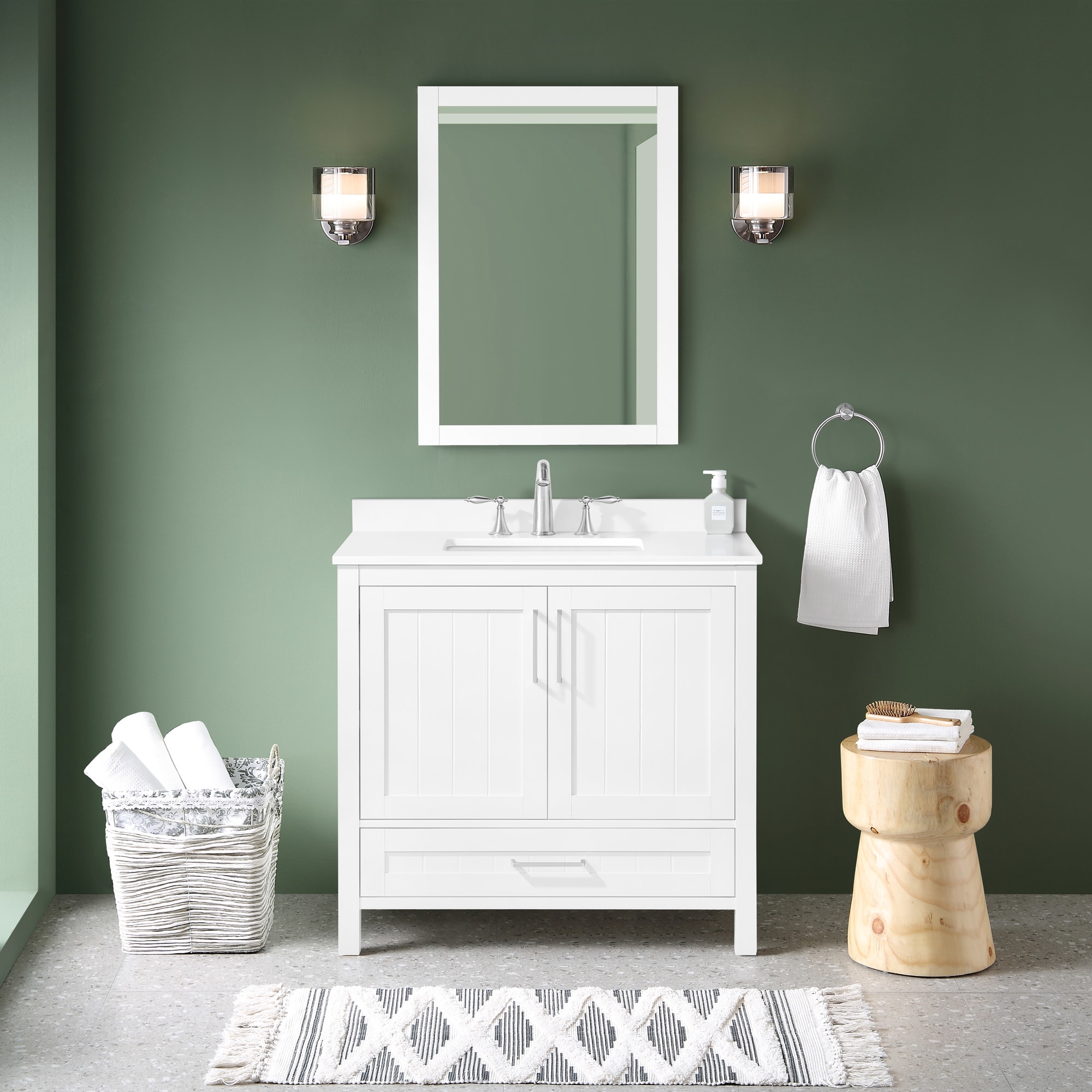Ove Decors Kansas 36 in. Single Sink Bathroom Vanity in White - Overstock -  33576506
