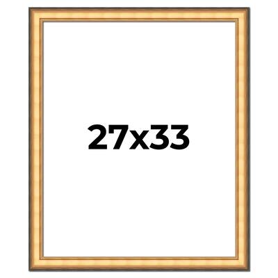 27x33 Frame Gold Plein Aire Solid Wood Picture Frame Width 2 Inches |