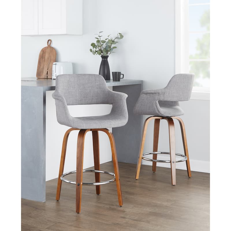 Carson Carrington Fauske 26" Fixed-Height Counter Stool with Bent Wood Legs (Set of 2)
