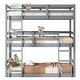 preview thumbnail 8 of 56, Rubber Wood Detachable Triple Twin Bunk Bed with Two Built-in Ladders,Guardrails,Kids and Baby