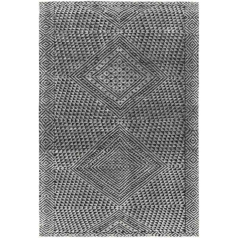 Ziphion Handmade Bohemian Geometric Viscose & Wool Area Rug