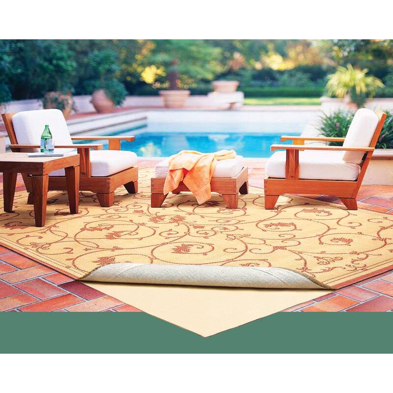 Con-Tact Brand Round Outdoor Patio Rug Pad 102 Inches - Grey - 8'6" Round