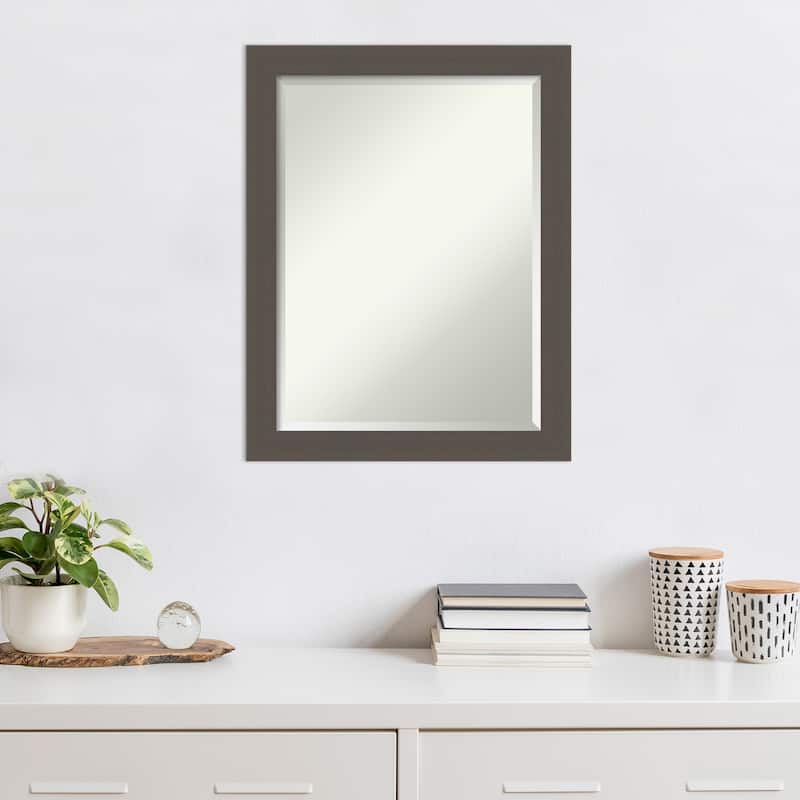 Beveled Wall Mirror - Brushed Nickel Frame