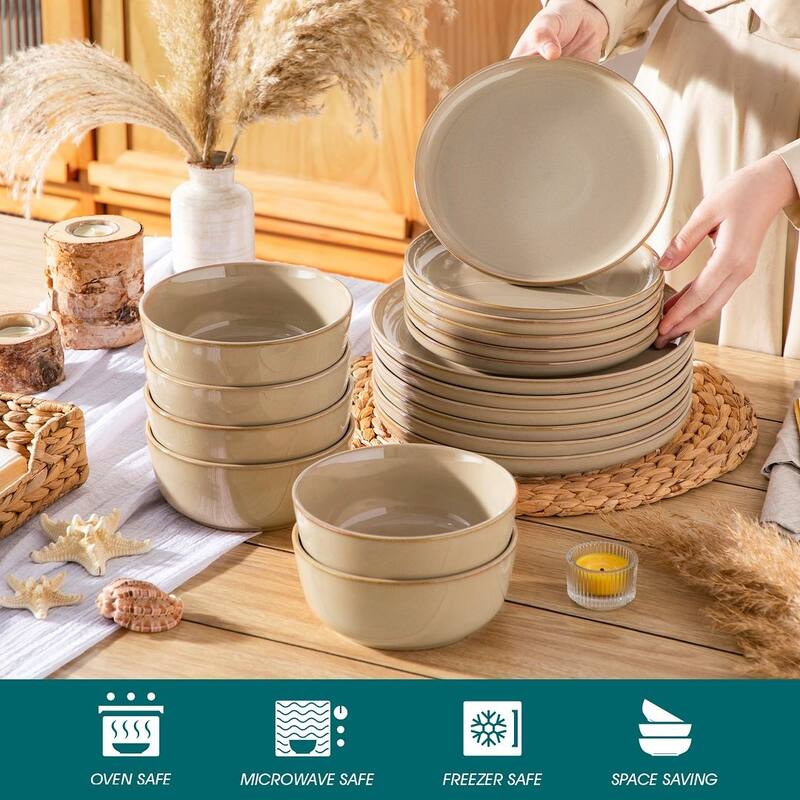 Vancasso PLAYA 18/24-Piece Stoneware Dinnerware Set Service for 6
