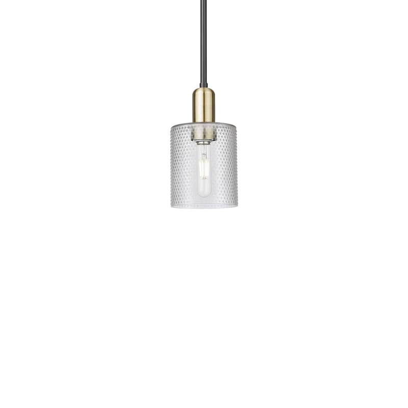 Innovations Lighting 716-1S-10-5 Cobbleskill Pendant Cobbleskill 5" - Black Antique Brass / Clear