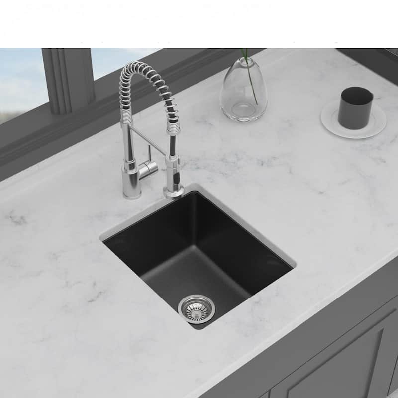 Kitchen Sink 14.82" x 17.55" x 8.38" Granite Composite Undermount Single Bowl Kitchen Sink