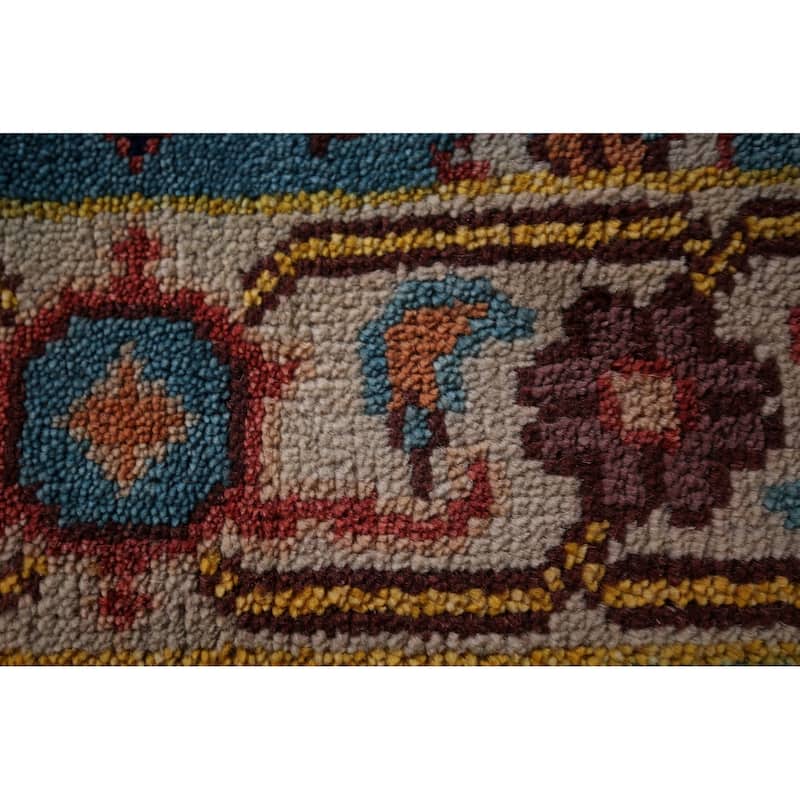 Light Blue Oushak Indian Accent Rug Handmade Wool Carpet - 2'11" X 5'0"