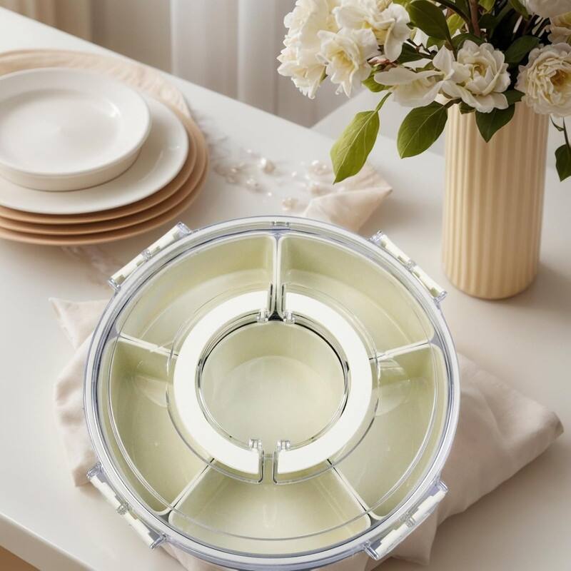 Divided Serving Tray with Lid and Handle Fruit Containers