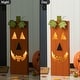 preview thumbnail 10 of 12, Glitzhome 30"H LED Lighted Halloween Pumkin Wooden Porch Decor with Timer